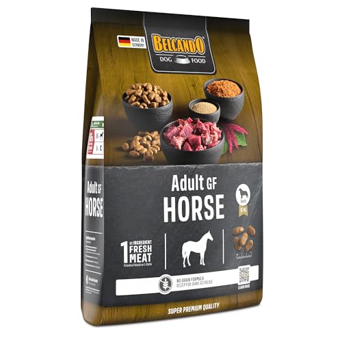 BELCANDO Adult GF Horse [4kg] Hundefutter | Trockenfutter ohne Getreide mit Pferd | Alleinfuttermittel für ausgewachsene Hunde Aller Rassen ab 1 Jahr