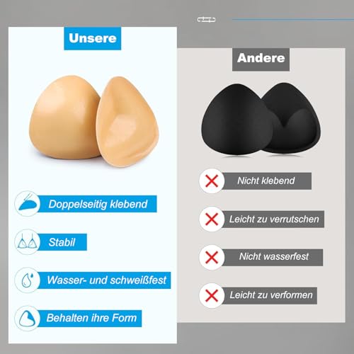 Push Up Pads Doppelseitig, Klebebh Sticky Bra Klebe BH Push Up, BH Pads Selbstklebende für Frauen, Go Braless Ultra-sofortige Hebung für A-D Cup Sport-Badeanzüge, Kleid
