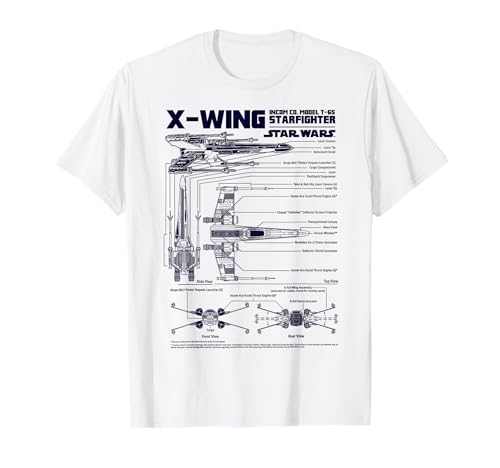 Image of Star Wars X-Wing Schematic Specs Graphic T-Shirt T-Shirt
