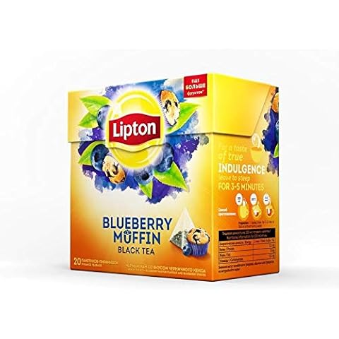Lipton 4 Boxen Black Tea Blueberry Muffin Pyramide Luxus Teebeutel Cover