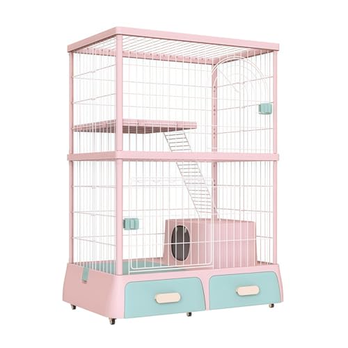 猫ケージ 大型 2段 トイレ付き ABS+金属 キャットケージ キャスター付き 移動も簡単 おしゃれ 子猫用ゲージ 静音設計 掃除しやすい 留守番 DIY 組み立て簡単 脱走防止 広々空間 多頭飼い 通気性が良い 保護用 防臭 室内用 ペット用品 猫・犬・
