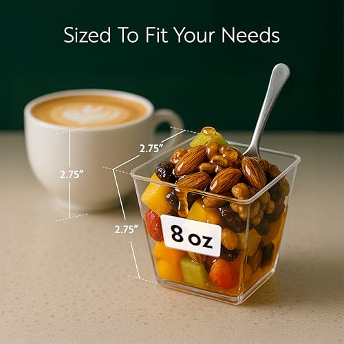 Restaurantware 8 Ounce Large Kova Cups 20 Disposable Dessert Tumbler - Lids Sold Separately Sturdy Clear Plastic Appetizer Cups For Mousse Layered Cakes At Catered Events by Restaurantware - Image 2