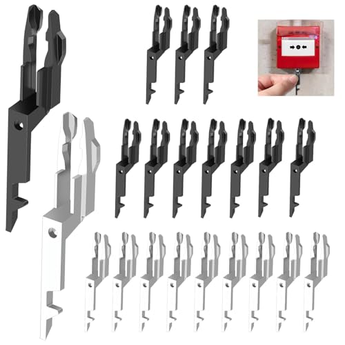 Yuiturt 20 Pcs Fire Alarm Test Key, Fire Call Point Key, Emergency Button Break Glass Reset Key, Call Point Test Key for All Versions of Call Points, White & Black