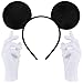 Produktbild Hatstar Haarreifen in schwarz mit Maus Ohren + weiße Handschuhe | Haarschmuck für Kinder & Erwachsene | Kostüm Accessoire für Fasching & Karneval (Maus Ohren Schwarz + weiße Handschuhe)