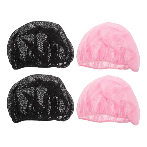 CLISPEED Gorro de Dormir de Malla Transpirable 4 Piezas con Borde Elástico Reutilizable y Lavable Ajuste Seguro para Cabello Rizado Adecuado para Uso Nocturno Casa y Viajes