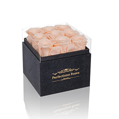 Perfectione Roses Preserved Roses In A Box, Forever Real Roses That Last Up To 3 Years Rose Valentines Day Gifts For Her Anniversary Mothers Day Birthday Roses Christmas Day (Buttermilk) #TOP2