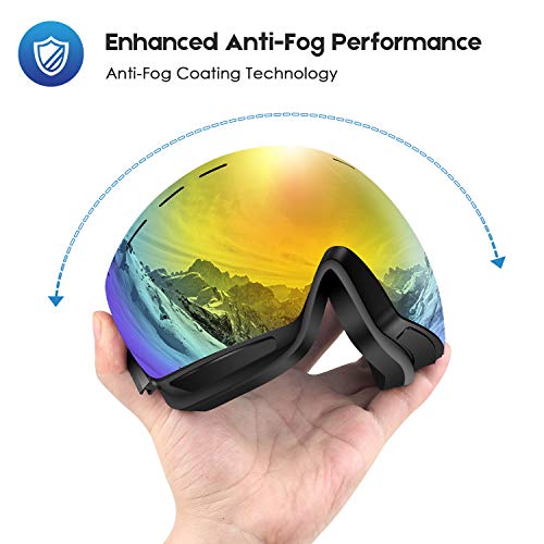 Dada-Pro Ski Goggles, Men Women Snowboard Goggles Over Glasses Otg Anti Fog Frameless Jet Snow, Uv Protection Sunglasses (Gold) #TOP3