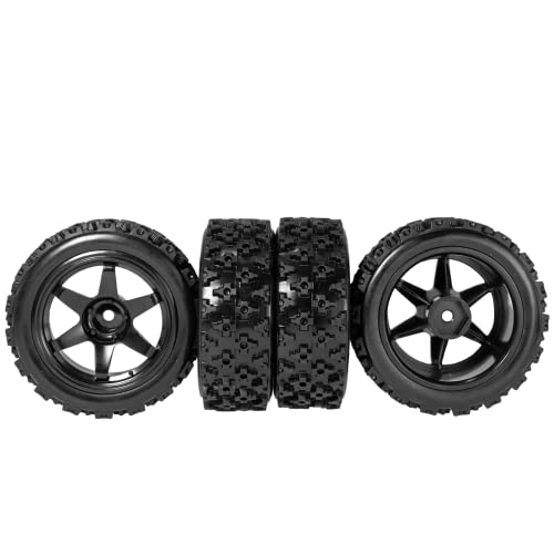 Rcmoexto Rc Rally Tires And Wheels Preglued 4Pcs 12Mm Hex Rc Wheels And Tires Od 2.8" Width 1.06" 12Mm Rc Wheels With Foam Inserts For Wltoys 144001 Losi Etc For 1/12 1/14 1/16 1/18 Rc Off On Road #TOP4