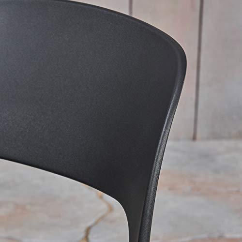 Christopher Knight Home Dean Outdoor Plastic Chairs (Set Of 2), Black #TOP3