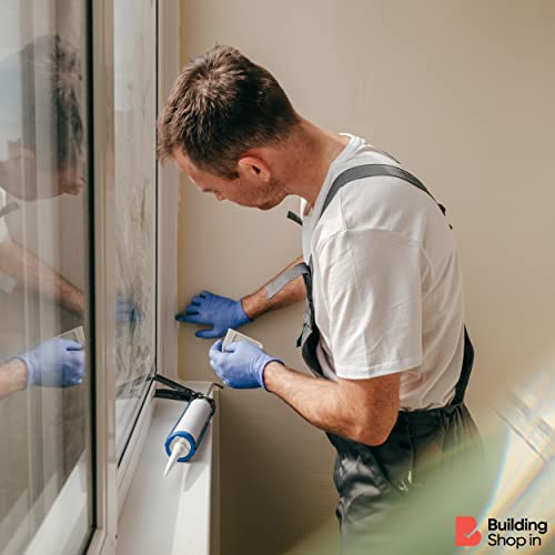 Image of Buildingshop.in Wacker Silicon Glue For Glass Transparent (PACK OF 5) (10.1 oz Tube) For Waterproofing Windows, Aquarium, Tiles, Kitchen Also For Bonding Gel Gun (Wacker GP, Black)