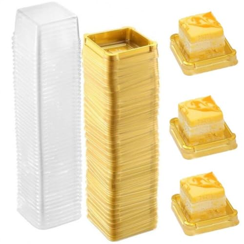 Dinntty Boîtes À Gâteaux De Lune en Plastique, Récipient Bouffant De Jaune D'œuf, Boîte D' Dorée, Blister, Boîte À Pâtisserie Au Jaune D'œuf, 50 Pièces