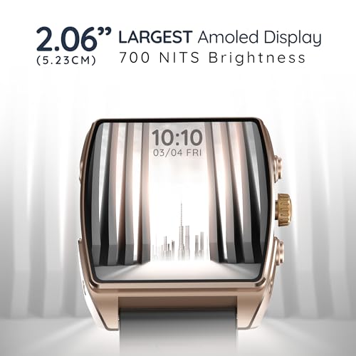 Image of Pebble Mega 2.06 inch Amoled Display | Bluetooth Calling Smart Watch for Men | Premium Metal Build | Always on Display | SpO2 | Heart Rate Monitoring | Multiple Watch Faces | Functional Rotating Crown