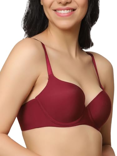 Image of Triumph T-Shirt Bra For Women Wired Padded Body Make-Up Series Seamless Everyday Lingerie Lycra Xtra Fine Breathable Fabric Second-Skin Smooth 3 /4 Cup Support Invisible Underwire Pack Of 1