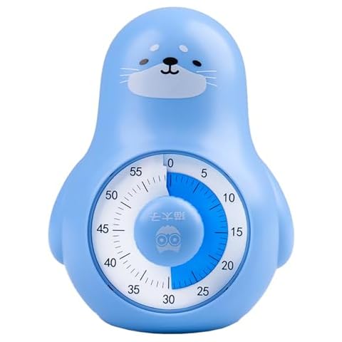 MOSHOU Visual Timer for Kids Rechargeable, 60 Minute Countdown Timer Clock for Kids, Silent Kitchen Timer Cooking Pomodoro Timer, Time Management Tool for Office, Meetings, Teaching (Blue Seal) Cover