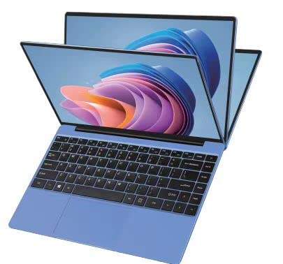 Windows 10 Laptop Computers, 14' 1920x1080 FHD Thin & Light Laptop, 6GB RAM 128GB SSD Support 1TB SSD Expansion, 2.4G+5G WiFi Bluetooth 4.2 Aocwei/RUZAVA Full Metal Notebook with Wireless Mouse-Blue