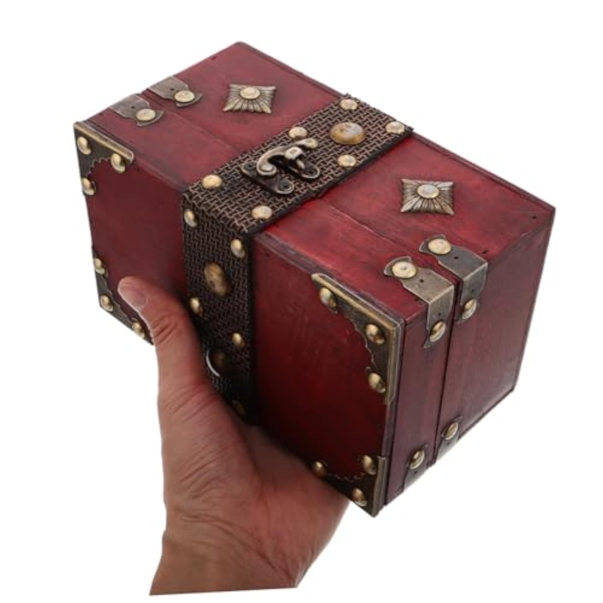 Vintage Wooden Jewelry Box Organizer, Retro Design