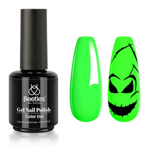 Beetles Neon Green Gel Nail Polish, 15ml Soak Off UV LED Day Nails Lamp Salon DIY Home Gift for Women Lime Green - 9