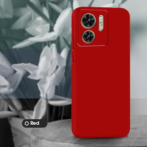Image of Back Cover for Motorola Moto Edge 40 5G | Full Camera Protection | Premium Liquid Silicon Case | Flexible Bumper Case for Motorola Moto Edge 40 5G (Red)