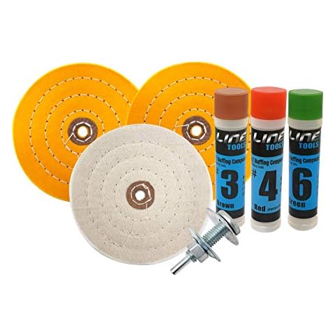 Metal Buffing Polishing Kit for Drill - Gold, Silver, Copper and Brass (6 Inch Wheel) Cover