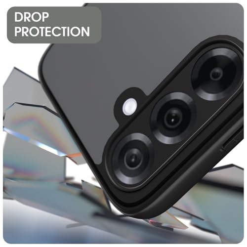 Image of Amazon Basics Back Cover for Samsung Galaxy A36 5G Compatible with Mag-Safe Smoke Back | Shockproof Design | Hard Transparent Back Case (Black Smoke Mag-Safe)