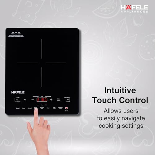 Image of Hafele Magnechef Induction Cooktop |2100W High Power | Ceramic Glass Plate | Auto Cook Menus | Intuitive Touch Control | 2 Year Warranty | Black
