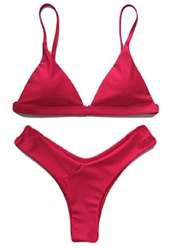 Tootless-Women Conjunto de biquíni feminino com decote em V, costas nuas e alças lisas, As2, S