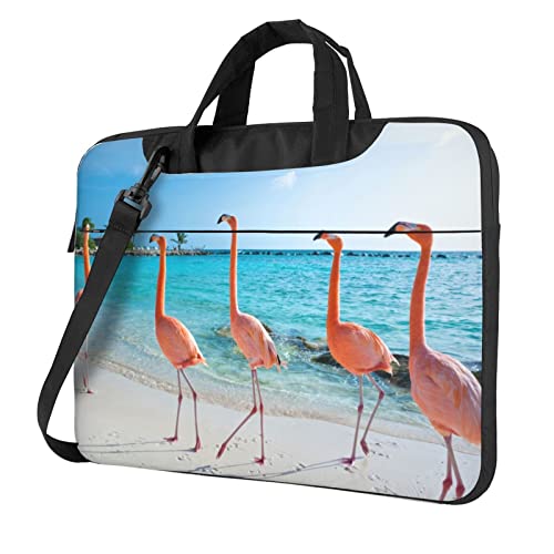 Mallette pour ordinateur portable de grande capacité imprimé flamants roses