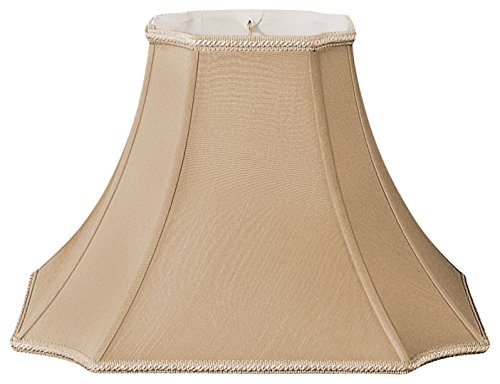 Image of Royal Designs Square Bell with Inverted Corners Designer Lamp Shade, Antique Gold, 7 x 16 x 11.5