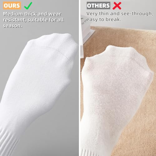 Women White Crew Socks: Cotton Athletic High Socks - Workout Gym & Running 6 Pack Size 5-103