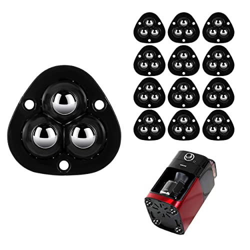 12 PCS Small Appliance Wheels Casters for Kitchen Appliances on The Countertop Self Adhesive Mini Rollers/Sliders for Coffee Maker Stand Mixers Blender Air Fryers(Black)