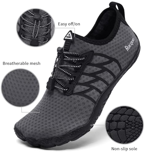 Image of Racqua Water Shoes Quick-Dry Swim Shoes Breathable Lightweight Beach Shoes Pool Barefoot Aqua for Women Men