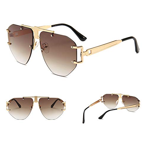 COTIA Classic Retro Punk Sunglasses for Men Women Frameless Irregular Sun Glasses Metal Frame Goggles2