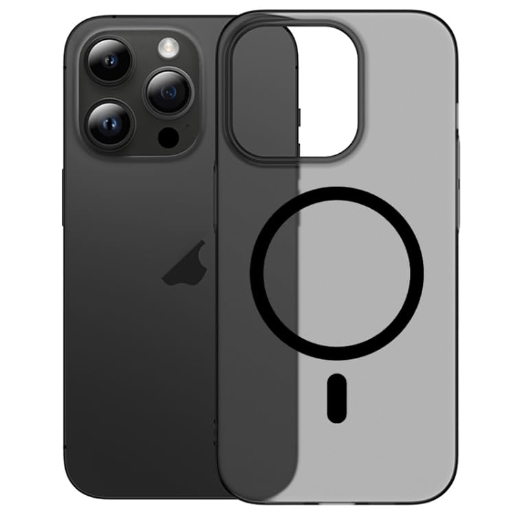 Image of Ultra-Slim Matte Finish Case for iPhone 16 Pro | Paper Thin Lightweight Cover | MagSafe Compatible | Luxury Soft Touch Back (Black)