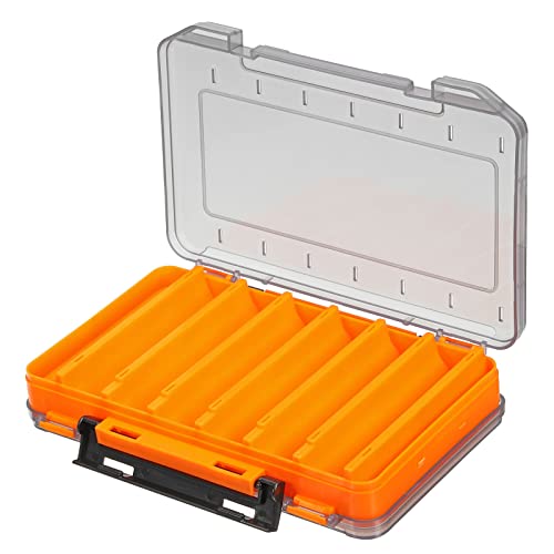 Caja organizadora para señuelos de pesca de plástico con 14 compartimentos, naranja miniatura 3