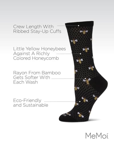 MeMoi Honey Bee Rayan Blend Crew Socks3