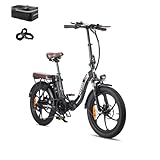 Fafrees F20 PRO E-Bike Klapprad Elektrofahrrad 20 Zoll Fatbike, 250W Motor 36V 18AH Akku, 20 * 3,0 Zoll Mountainbike Elektrofahrrad 40 Nm (Hecktasche + Autoschloss, Schwarz)