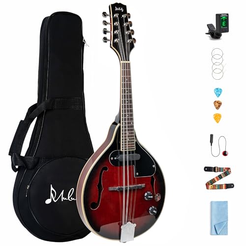 Mulucky A Style Acoustic Electric Mandolins Instrument, 8 String Acoustic Mandolin with Beginner...