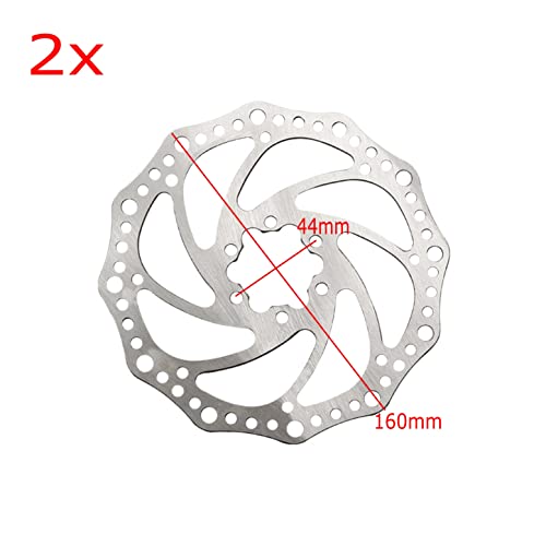 JZK 2 x Disc Brake Rotor with 12 Bolts for Standard Bicycles Road Bikes, Mountain Bikes, BMX (Silver - 160mm) - Image 2