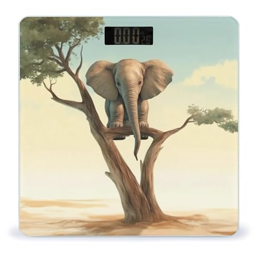 Báscula Digital de Baño con Diseño Elefante y Árbol