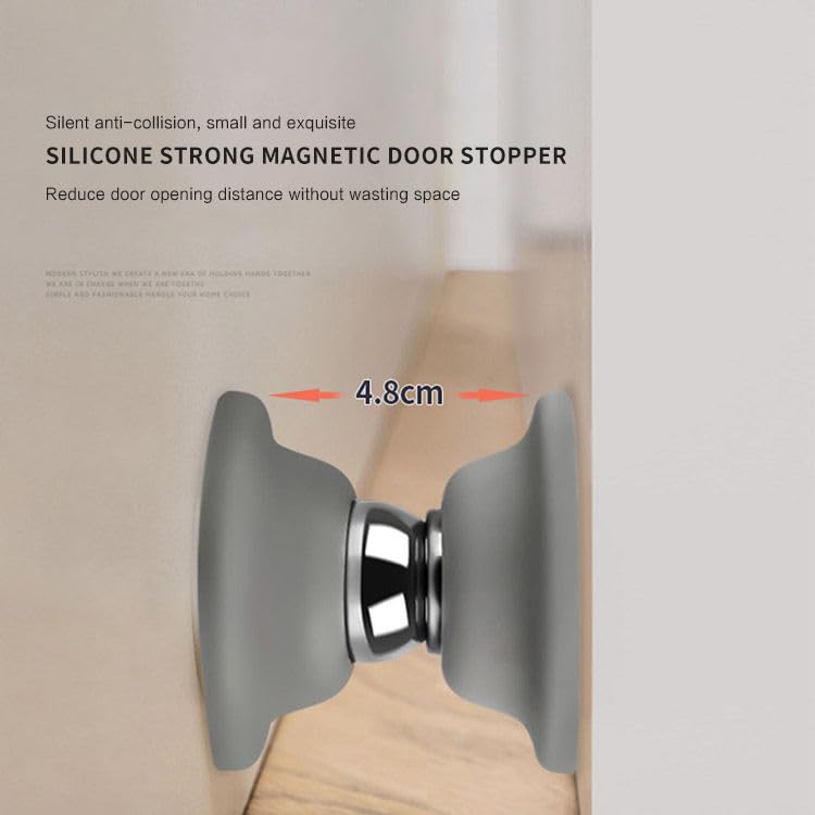 VIVITO Heavy Duty Magnetic Door Stopper Kit | No Drill Wall & Floor Mount | Adjustable Silicone Door Stopper Set | Windproof, Anti-Collision & Wall Protector for Home & Office | (AnyColor, Pack of 1) 1