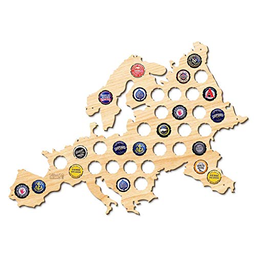 Tableau bière capsule Europe M0096 décoration murale en bois découpé de précision