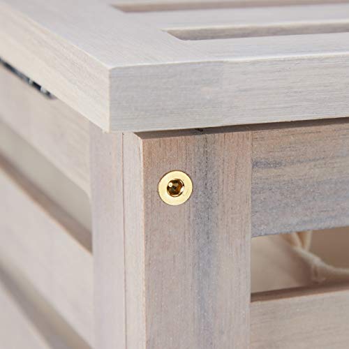 Relaxdays Cesto Ropa Sucia Hecho de Madera de Nogal con Tapa, Cubo Colada con Saco Lavable 52 l, 65,5x45x45 cm, Blanco - imagen 9