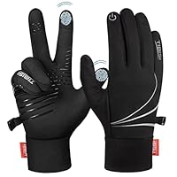 TANSTC Fahrradhandschuhe Herren Winterhandschuhe Winter Warme Handschuhe Elastisch Touchscreen Thermohandschuhe Winddichte rutschfest Skihandschuhe Damen Atmungsaktiv Sporthandschuhe, S