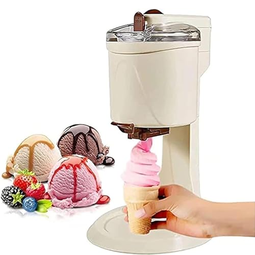 YLANMEI Eismaschine Halbautomatischer 1000-ml-Softeiswagen Haushalts-Eismaschine-Spender für Dessert-Joghurtkegel
