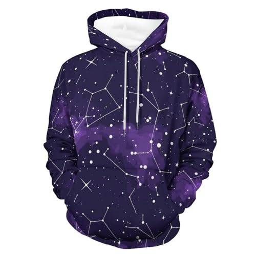 Sweat à capuche galaxie violette hoodie manches longues taille S homme femme