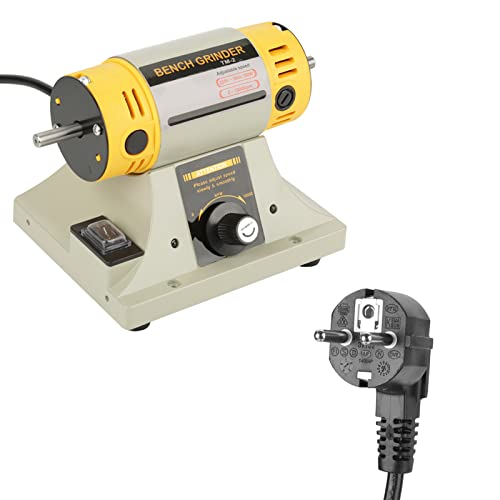 Poliermaschine Schmuck, Schleifbock Doppelschleifer Elektroschleifer Polierbock Poliermaschine Tisch poliermaschine für Schmuck 3 0-10000r/min 220V 350W