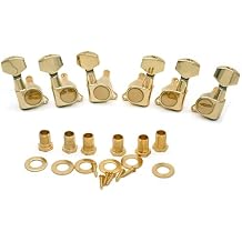 6 Pieces 3L3R Guitar tuner pegs,small Square Sealed guitar tuning pegs tuners machine heads,for Acoustic or Electric Guitar Gold