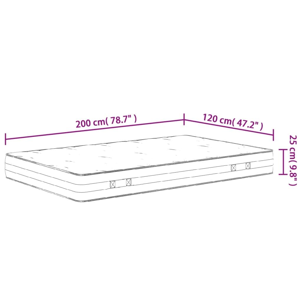 Colchón de muelles ensacados de resistencia media, 120 x 200 cm, con 7 zonas de descanso para aliviar la presión y apoyo individual del cuerpo, transpirable y absorbe el ruido para una óptima