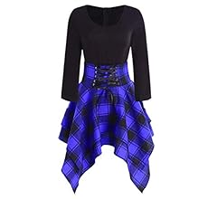 Plaid lace up dress Clearance