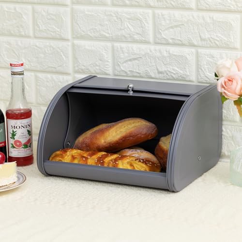 Brotkasten aus Edelstahl von Hollyhome Metall-Brotaufbewahrung für die Küche